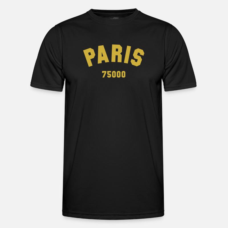 PARIS Postal code - Männer Funktions-T-Shirt - Schwarz