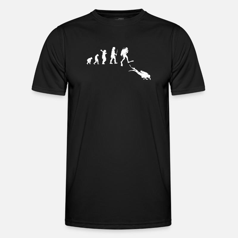Evolution of Human Progress Illustration - Men's Functional T-Shirt - black