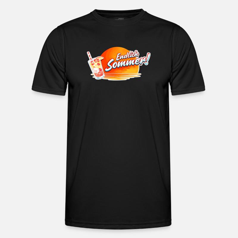 Finally Summer Sun Drink Graphic - Men's Functional T-Shirt - black