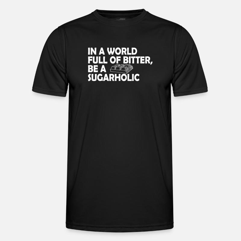 Sugarholic World Bold Tee - Männer Funktions-T-Shirt - Schwarz