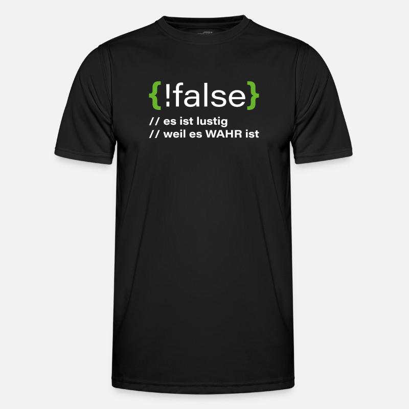 false - Funny programmer saying - Men's Functional T-Shirt - black