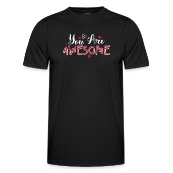 Scénario de Tu es génial de Cœurs - T-shirt sport Homme - noir - Devant - AI Model Male 178 dark (178cm)