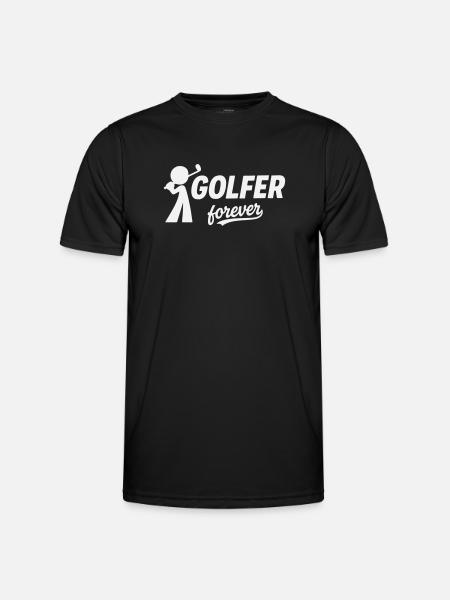 Golf, Golfer Forever Silhouette - Männer Funktions-T-Shirt - Schwarz