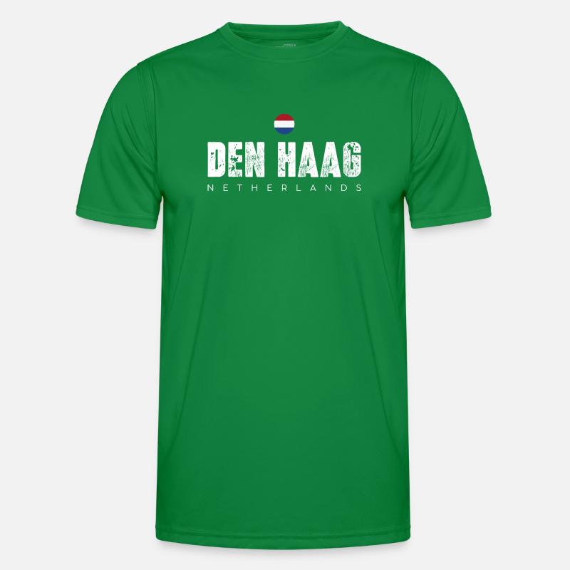 Den Haag Distressed City Typography Men's Functional T-Shirt