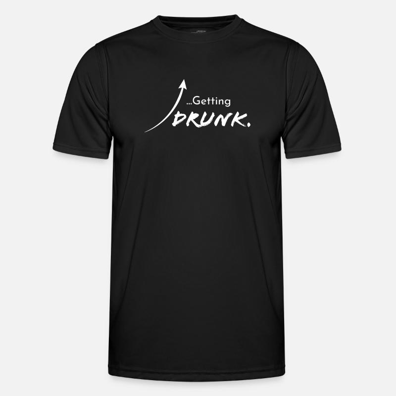 Getting drunk, Version 2 - Männer Funktions-T-Shirt - Schwarz