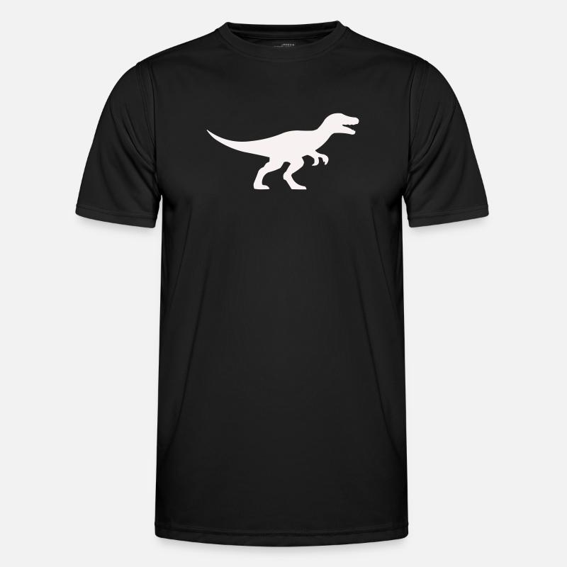 Raptor T Rex Silhouette - Männer Funktions-T-Shirt - Schwarz