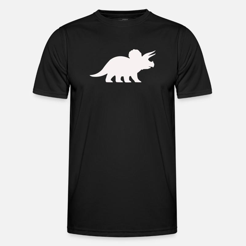 Triceratops Silhouette – Minimal-Dino - Männer Funktions-T-Shirt - Schwarz