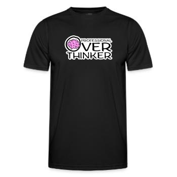 Professional Overthinker Funny Brooding Anxiety Logo - Men's Functional T-Shirt - black - Front - AI Model Male 178 dark (178cm)