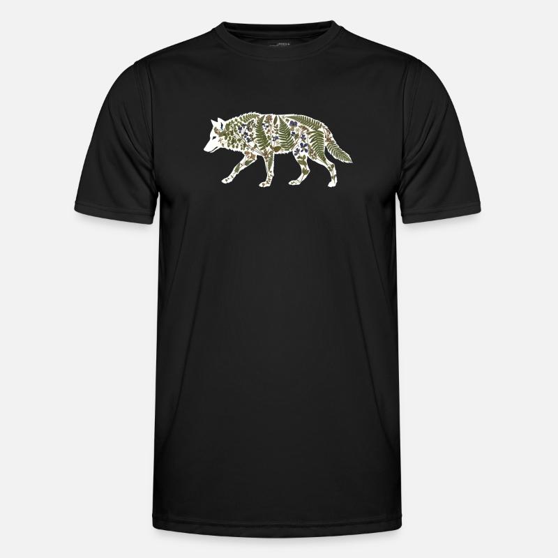 wolf botanical - Men's Functional T-Shirt - black