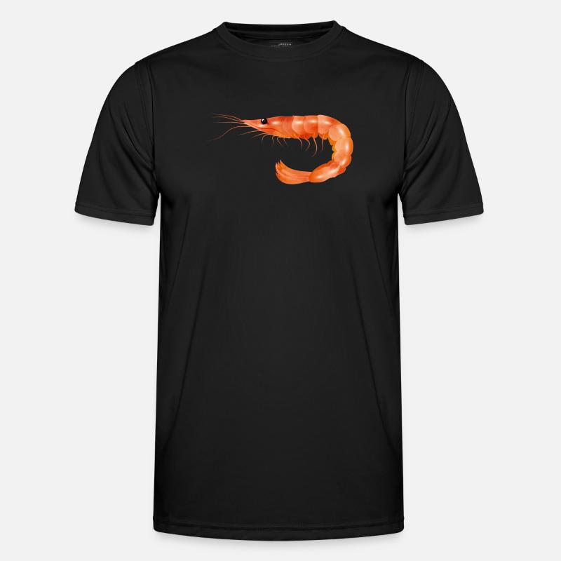rosarote Garnele oder Shrimp von Hand gezeichnet Männer Funktions-T-Shirt