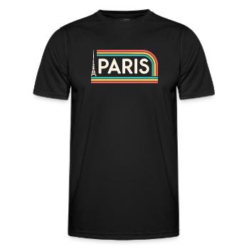 Paris Rainbow Retro - Männer Funktions-T-Shirt - Schwarz - Vorne - AI Model Male 178 dark (178cm)