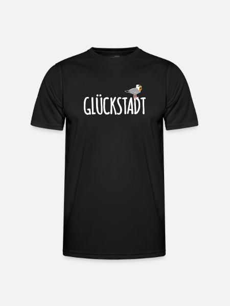 Glückstadt Möwe Elbe - Männer Funktions-T-Shirt - Schwarz