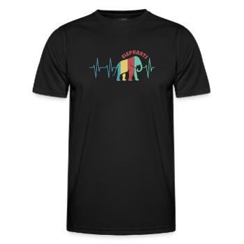 puls bunter elefant Tiere Rüssel retro Farben icon - Männer Funktions-T-Shirt - Schwarz - Vorne - AI Model Male 178 dark (178cm)
