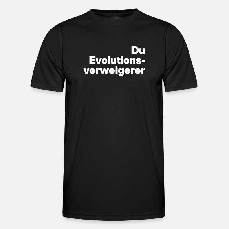 YOU EVOLUTION DENIER. SARCASM, NAUGHTY - Men's Functional T-Shirt - black