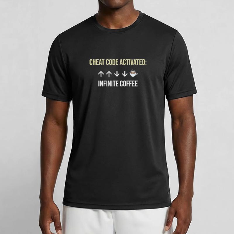 Infinite Coffee Active Cheat Code Men's Functional T-Shirt