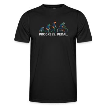 Évolution de la pédale Progress - T-shirt sport Homme - noir - Devant - AI Model Male 178 dark (178cm)