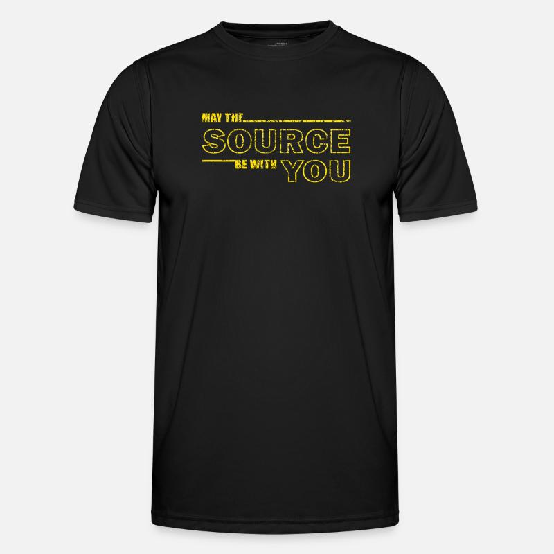 May the Source Be With You – Geek Tee - Men's Functional T-Shirt - black