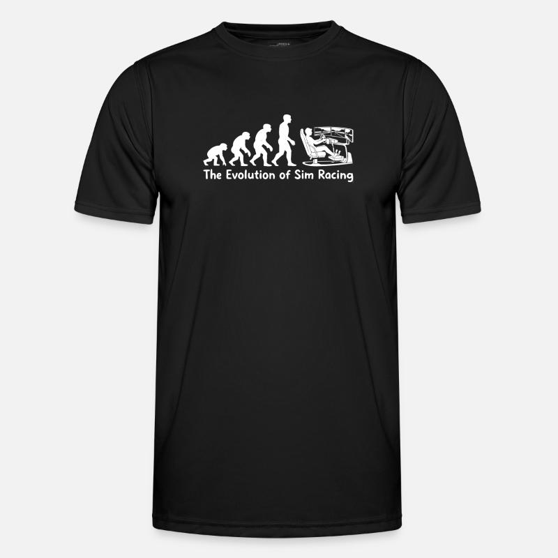 Die Evolution des Sim Racings - Männer Funktions-T-Shirt - Schwarz