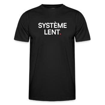 Langsames System, Humor, Müdigkeit, Arbeit - Männer Funktions-T-Shirt - Schwarz - Vorne - AI Model Male 178 dark (178cm)
