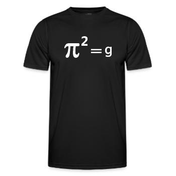 Funny Math Joke Pun - Pi Joke pi squared = g Maths - Men's Functional T-Shirt - black - Front - AI Model Male 178 dark (178cm)