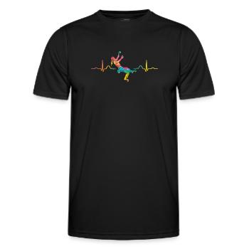 Boulderer Herzschlag Boulder Bouldern - Männer Funktions-T-Shirt - Schwarz - Vorne - AI Model Male 178 dark (178cm)