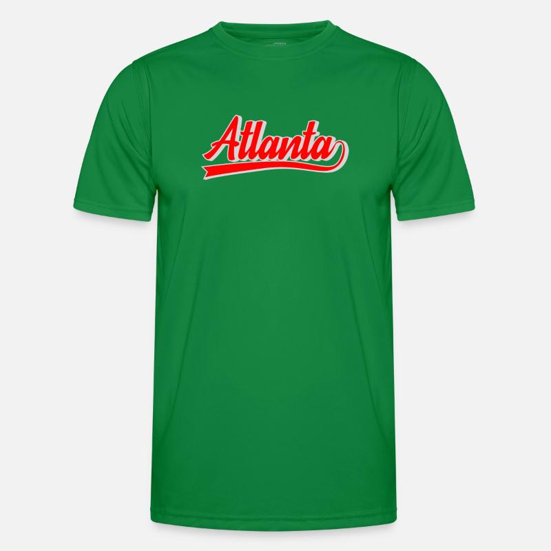 Atlanta Script Retro Logo Männer Funktions-T-Shirt