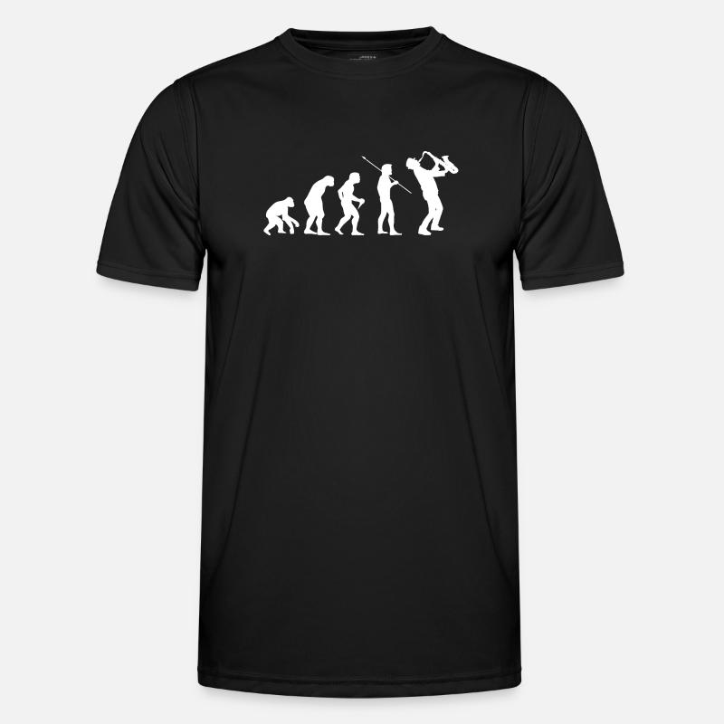 Evolution to Saxophonist Music Gift - Men's Functional T-Shirt - black