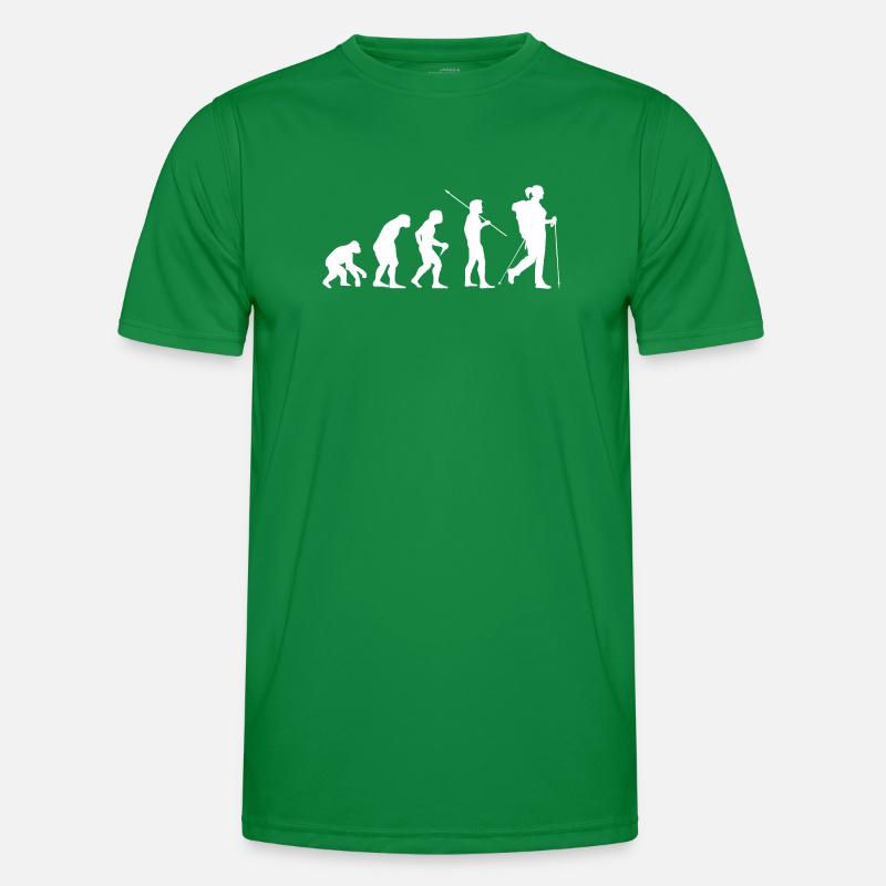Evolution Wandern Frau Wanderin Männer Funktions-T-Shirt