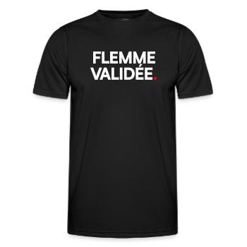 Flemme validée - T-shirt sport Homme - noir - Devant - AI Model Male 178 dark (178cm)