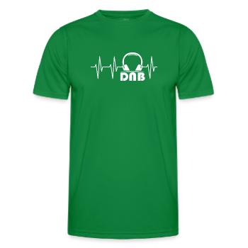 DNB Drum Bass ECG Pulse Heartbeat Earphone Logo - Men's Functional T-Shirt - kelly green - Front - AI Model Male 178 dark (178cm)