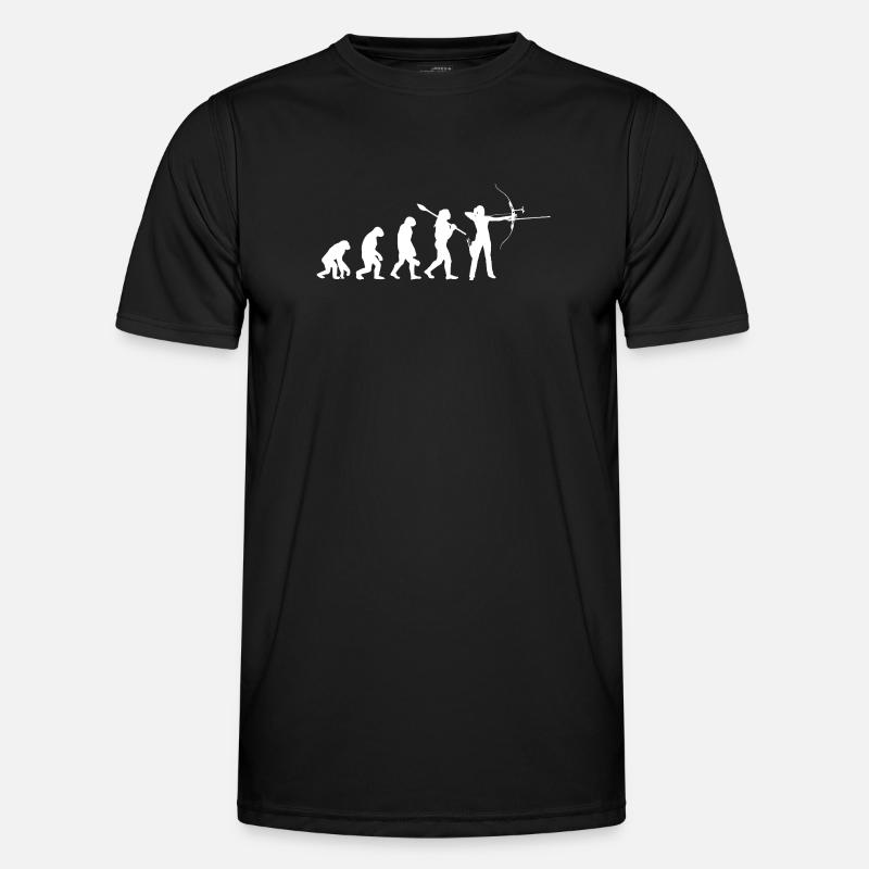 Evolution der Bogenschießfrau Bogenjägerin Sportgeschenk - Männer Funktions-T-Shirt - Schwarz