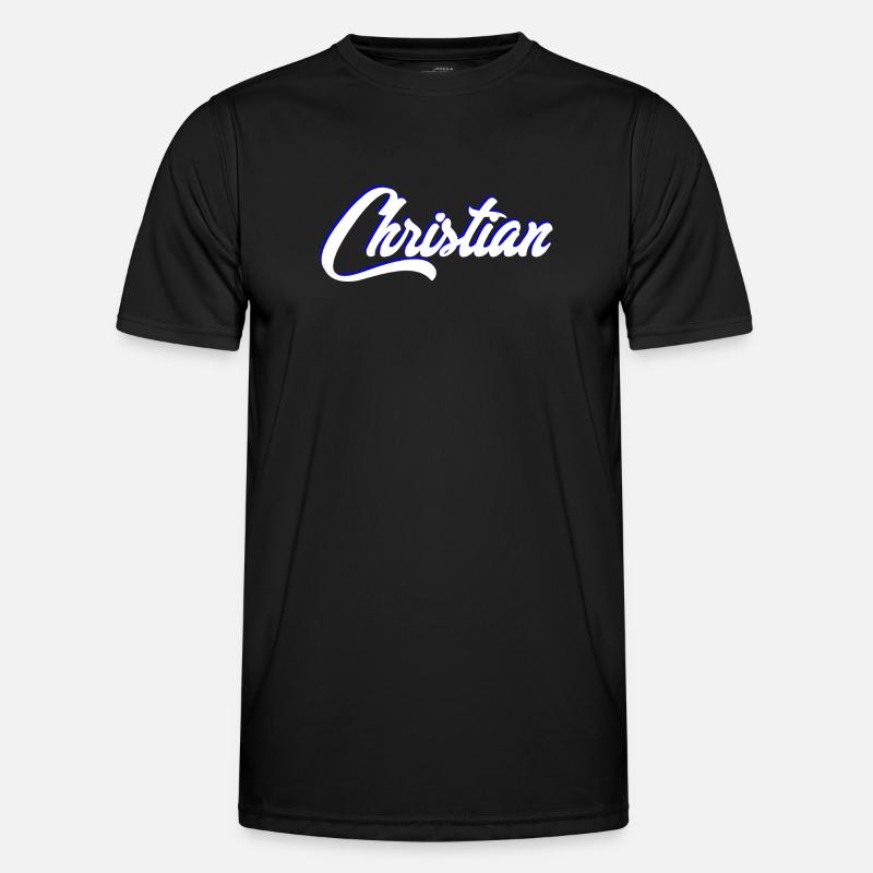Personalized Christian Name Lettering - Men's Functional T-Shirt - black