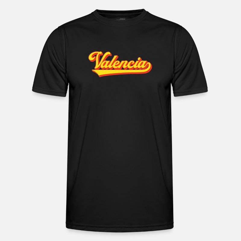 Valencia Script Logo - Men's Functional T-Shirt - black
