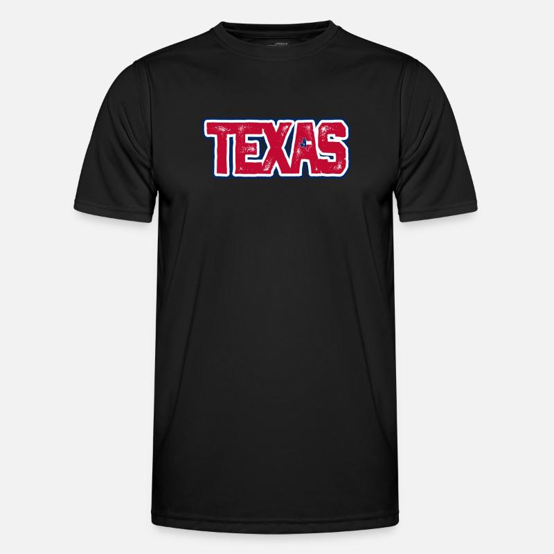 Texas Distressed Wortmarke Männer Funktions-T-Shirt