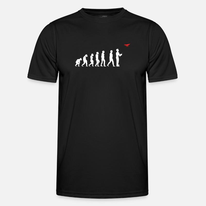 Evolution des Menschen Drohne Pilot - Männer Funktions-T-Shirt - Schwarz