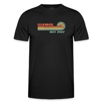 19. Geburtstag Legendär Seit 2007 Jahrgang - Männer Funktions-T-Shirt - Schwarz - Vorne - AI Model Male 178 dark (178cm)