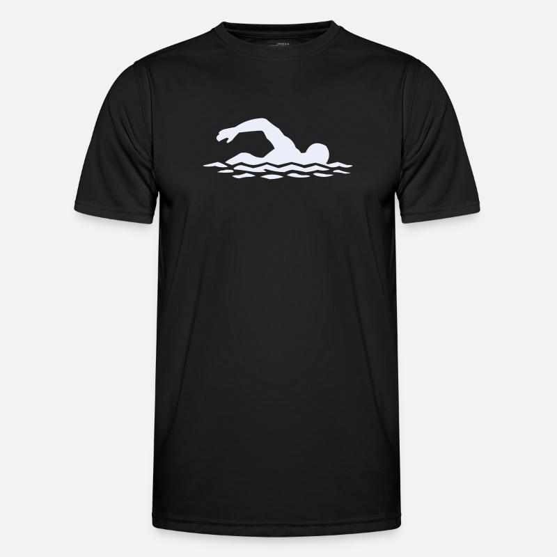 Float silhouette in water - Men's Functional T-Shirt - black