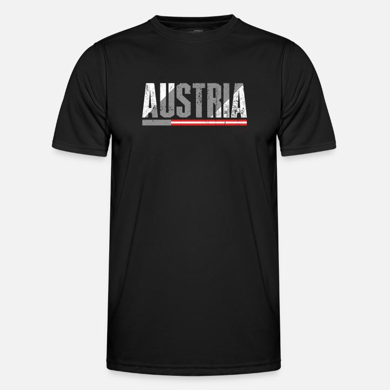 Austria Bold Distressed Flag - Men's Functional T-Shirt - black