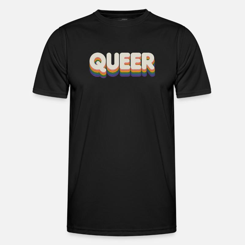 Queer - Cool Pride Logo - Männer Funktions-T-Shirt - Schwarz