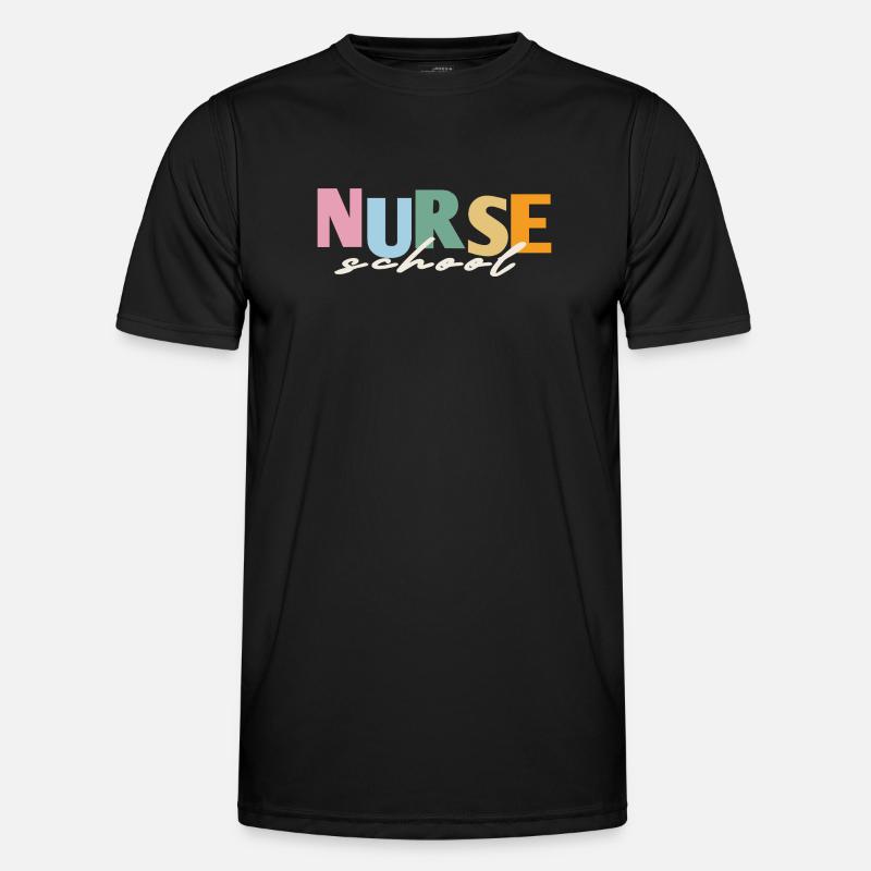 retro krankenschwester schule  - Männer Funktions-T-Shirt - Schwarz