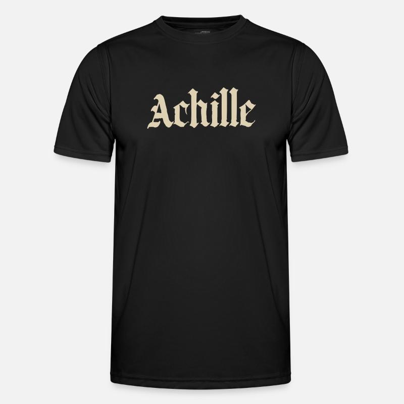 Achille Gothic script - Men's Functional T-Shirt - black