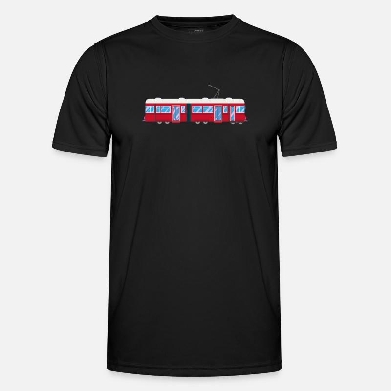 Tram, Straßenbahn, Zug, Eisenbahn - Männer Funktions-T-Shirt - Schwarz
