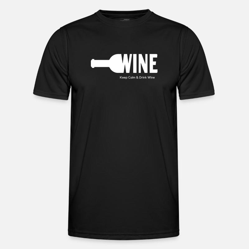 WINE Keep Calm & Drink Wine - Männer Funktions-T-Shirt - Schwarz