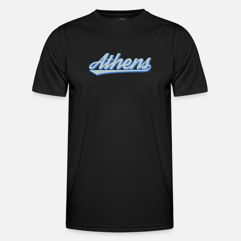 Athens Script Retro - Männer Funktions-T-Shirt - Schwarz