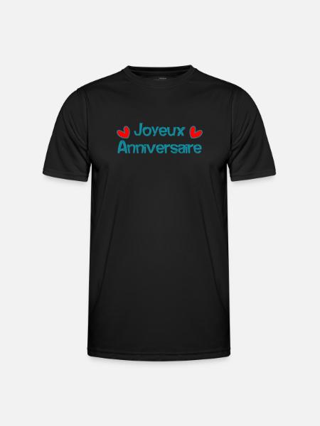 JOYEUX ANNIVERSAIRE - T-shirt sport Homme - noir