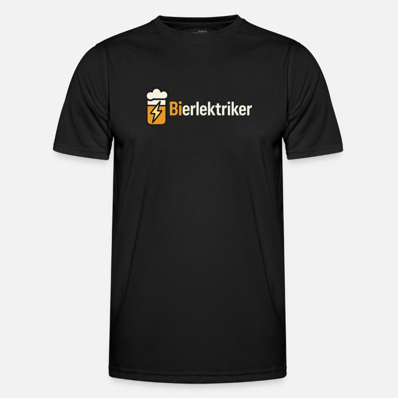 Beer Blitz Illustration: Cloud & Lightning - Men's Functional T-Shirt - black