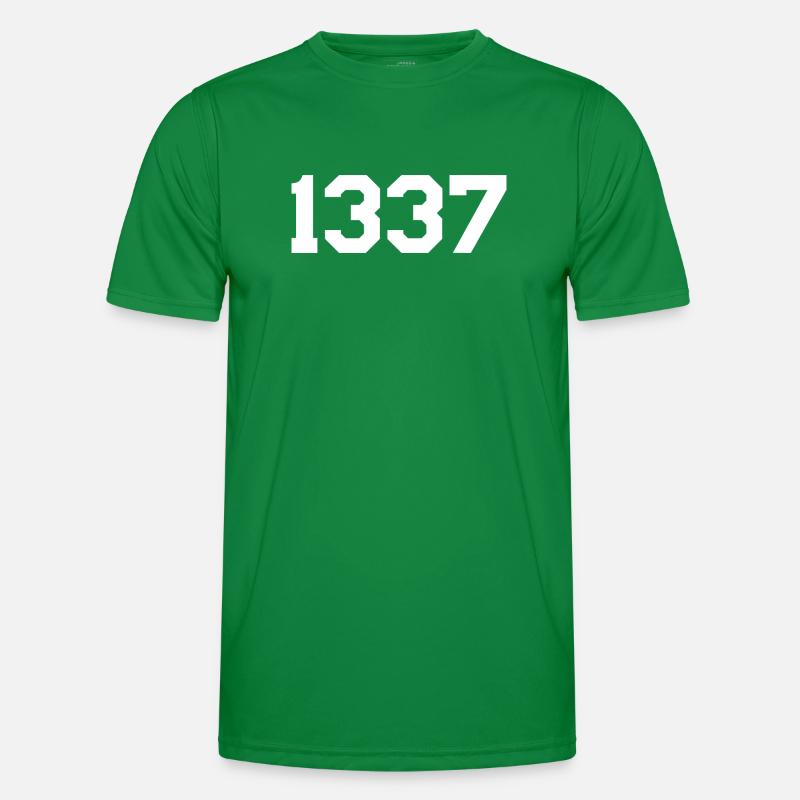 1337 – Conception de texte blanc T-shirt sport Homme