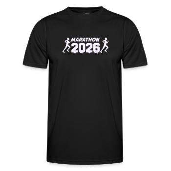 Marathon 2026 Läufer–Silhouetten Design - Männer Funktions-T-Shirt - Schwarz - Vorne - AI Model Male 178 dark (178cm)