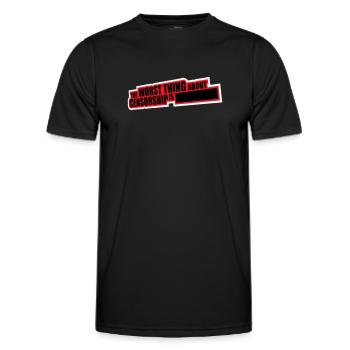 Le pire dans la censure, c’est l’ironie amusante - T-shirt sport Homme - noir - Devant - AI Model Male 178 dark (178cm)