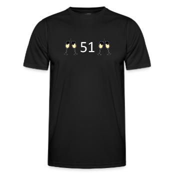 51.Geburtstag 51 Jahre Jubiläum 51 Zahl 51 weiß - Männer Funktions-T-Shirt - Schwarz - Vorne - AI Model Male 178 dark (178cm)